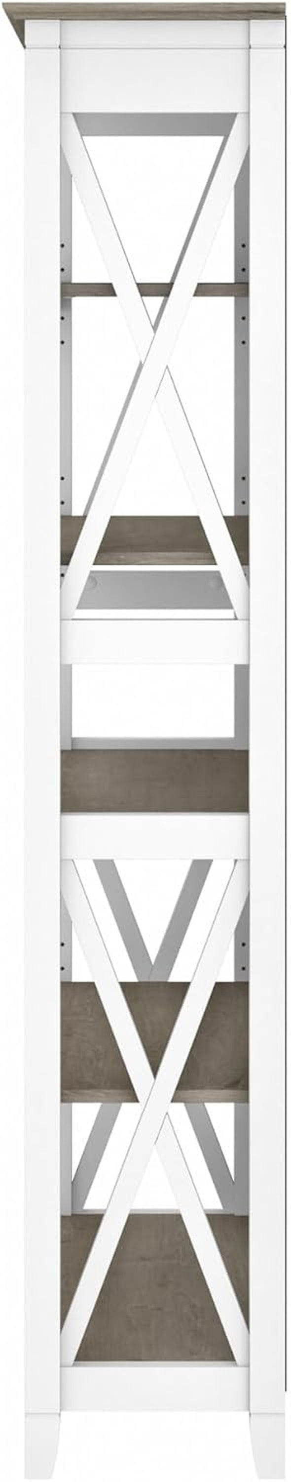 Bush Furniture Key West 66 Inch Bookcase Shiplap Gray White