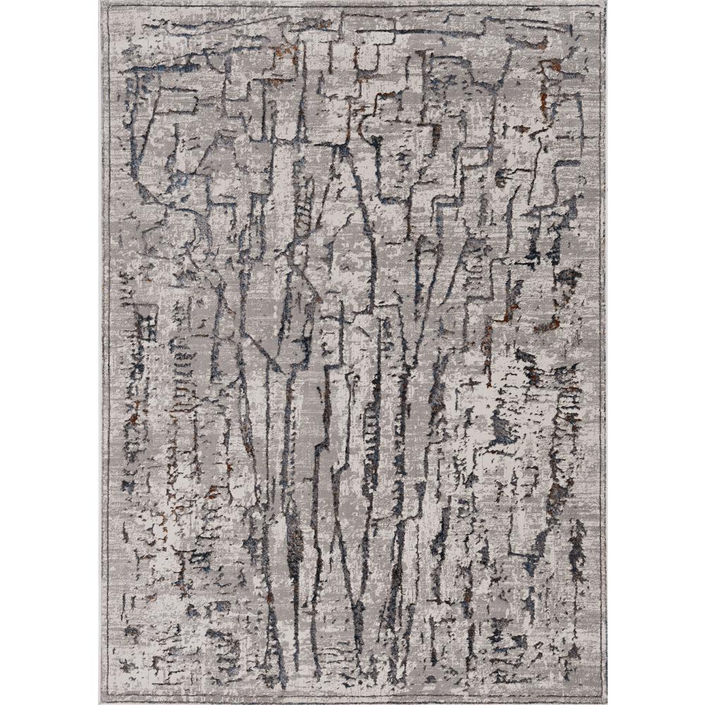 5inchesx8inches Grey Machine Woven Abstract Indoor Area Rug
