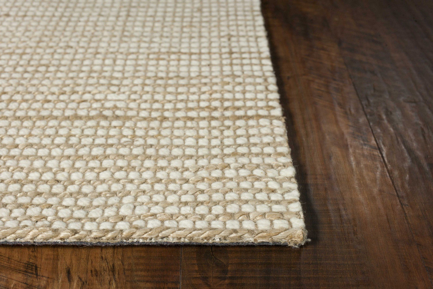 8inchesx11inches Ivory Hand Woven Wool And Jute Indoor Area Rug