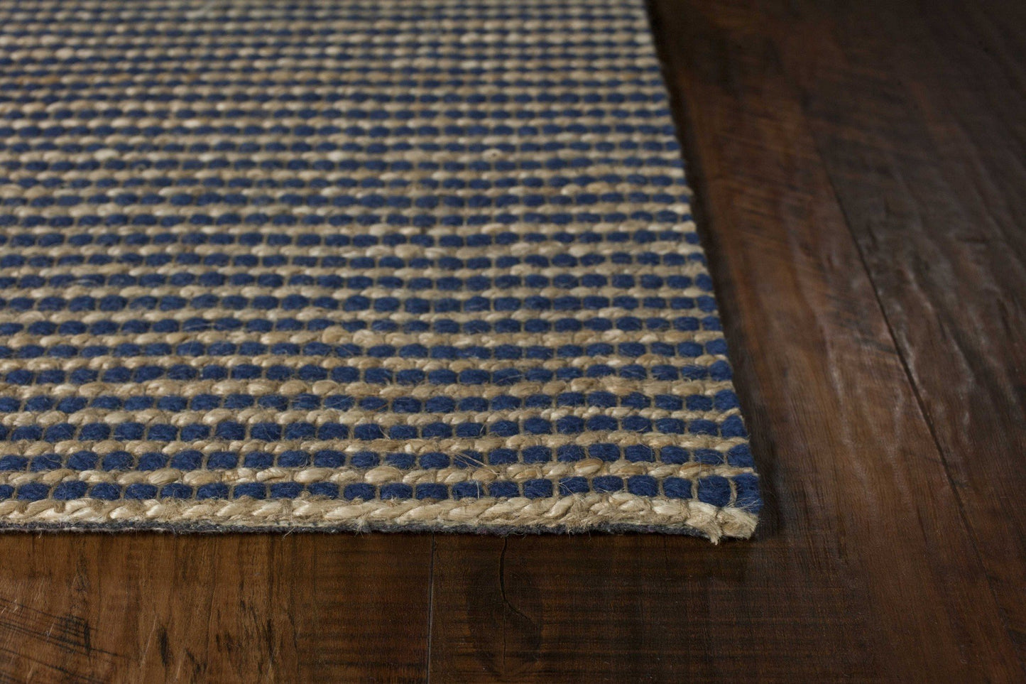 8inchesx11inches Blue Hand Woven Wool And Jute Indoor Area Rug