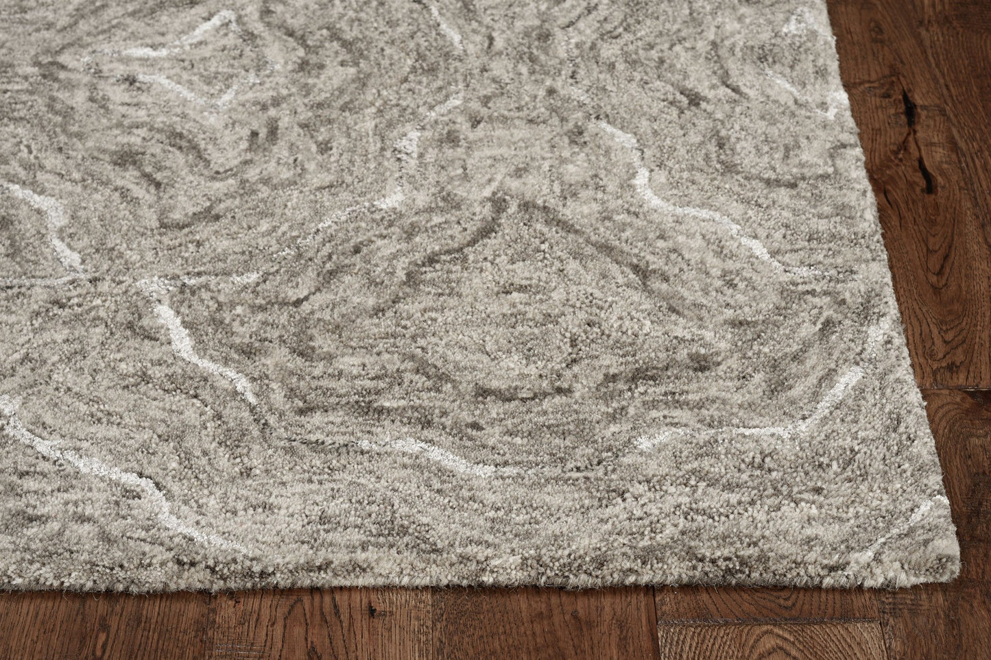 5inchesx7inches Grey Hand Tufted Abstract Indoor Area Rug