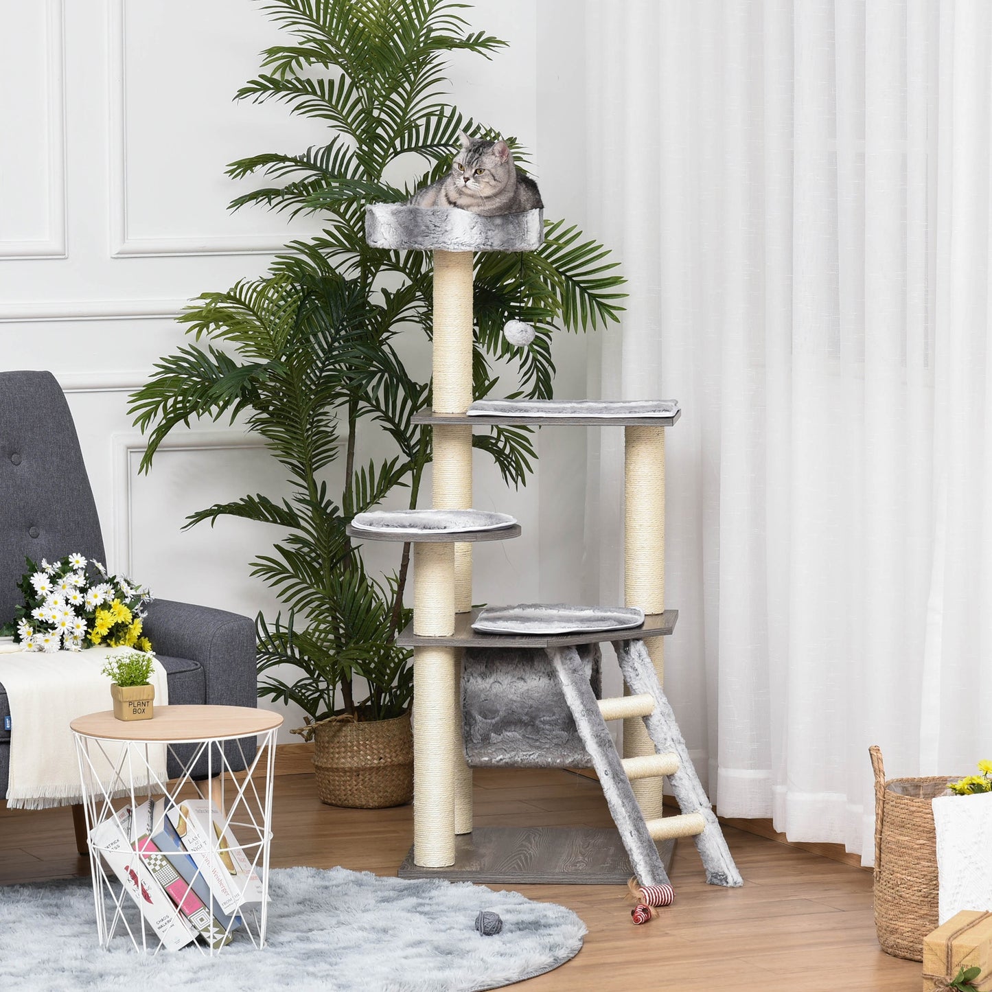 PawHut Cat tree Tower Climbing Kitten Activity Center Furniture with