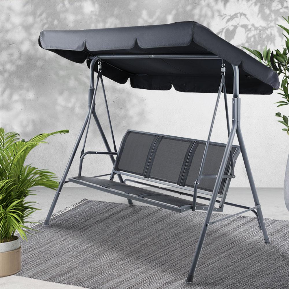 Gardeon Outdoor Swing Chair Garden Bench Furniture Canopy 3 Seater