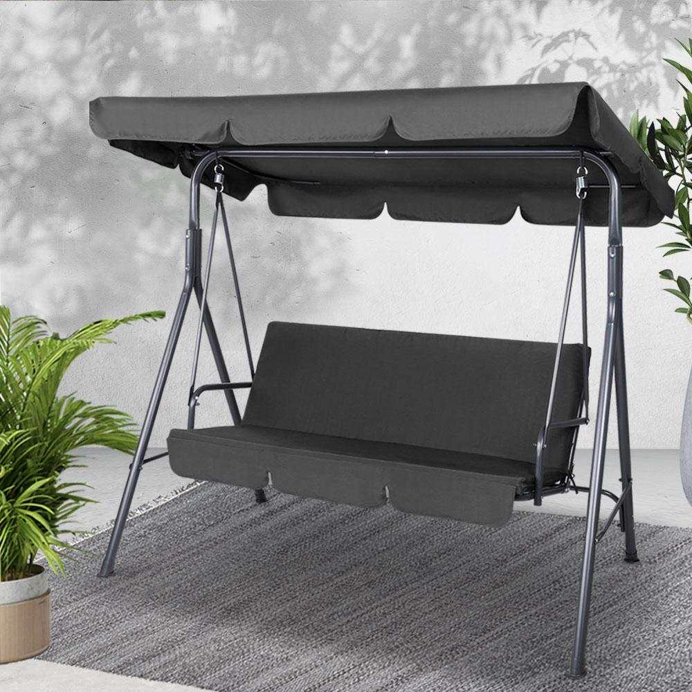 Gardeon Outdoor Swing Chair Garden Chair Bench Furniture Canopy 3