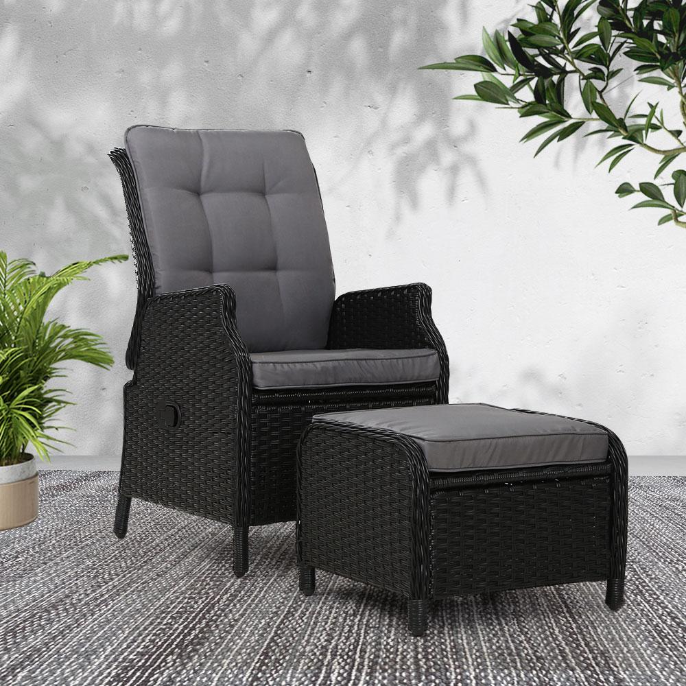 Gardeon Recliner Chair Sun lounge Wicker Lounger Outdoor Furniture