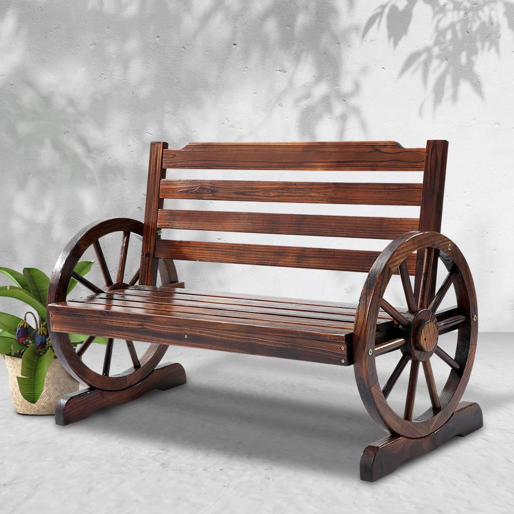 Gardeon Outdoor Garden Bench Wooden 2 Seat Wagon Chair Patio Furniture