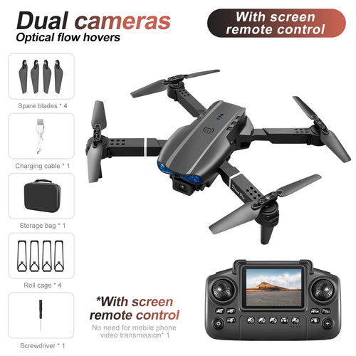 New E88 E99 Drone Remote Control with Screen Dual Camera Optical Flow