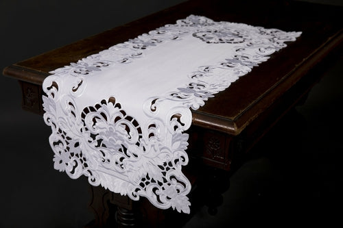 Xia Home Fashions Garden Trellis Cutwork Table Runner 15x34 White