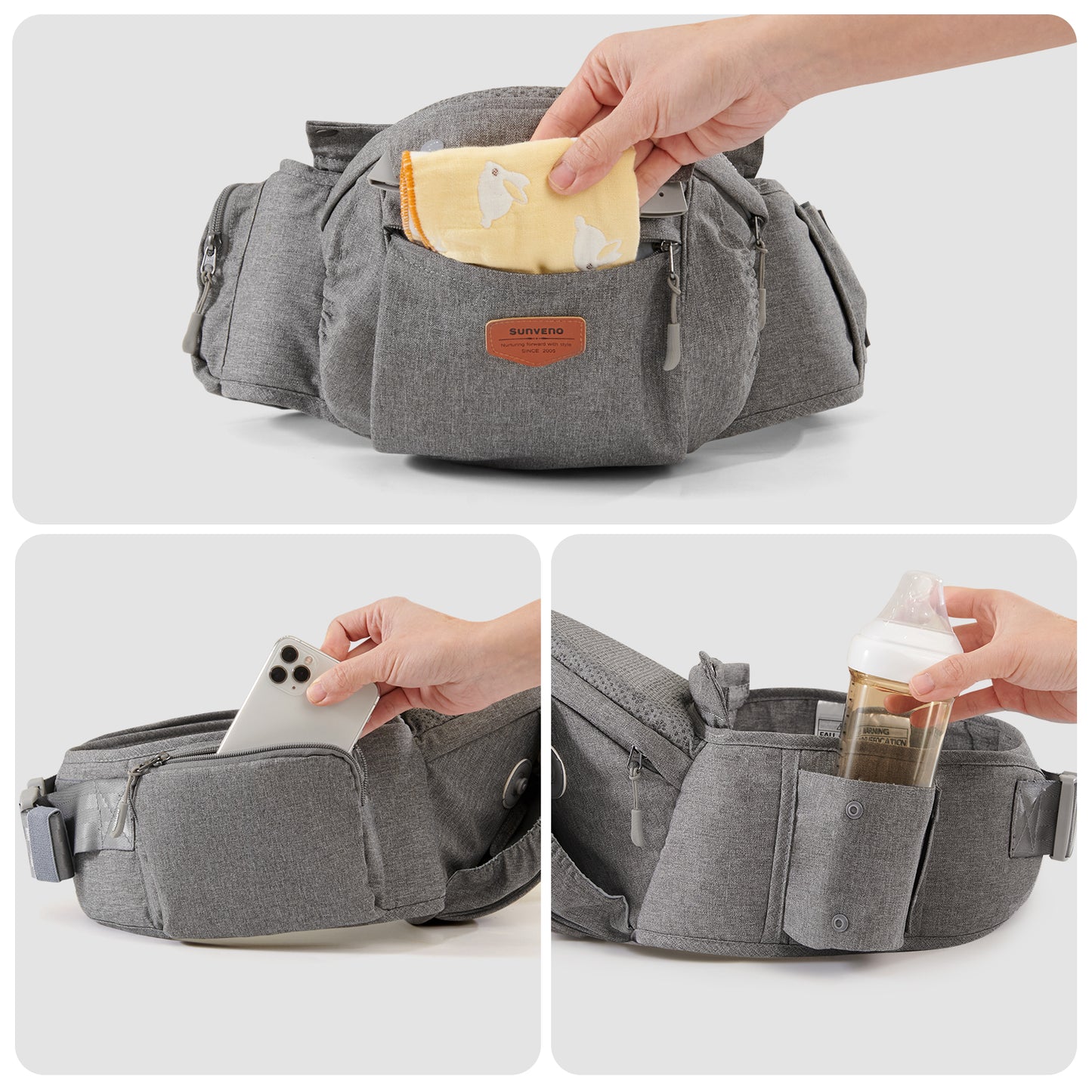 Ergonomic 3-in-1 Baby Carrier and Hipseat
