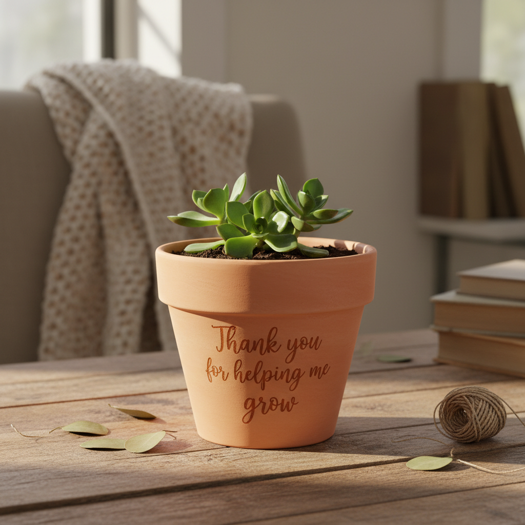 Thank You For Helping Me Grow Terracotta Plant Pot
