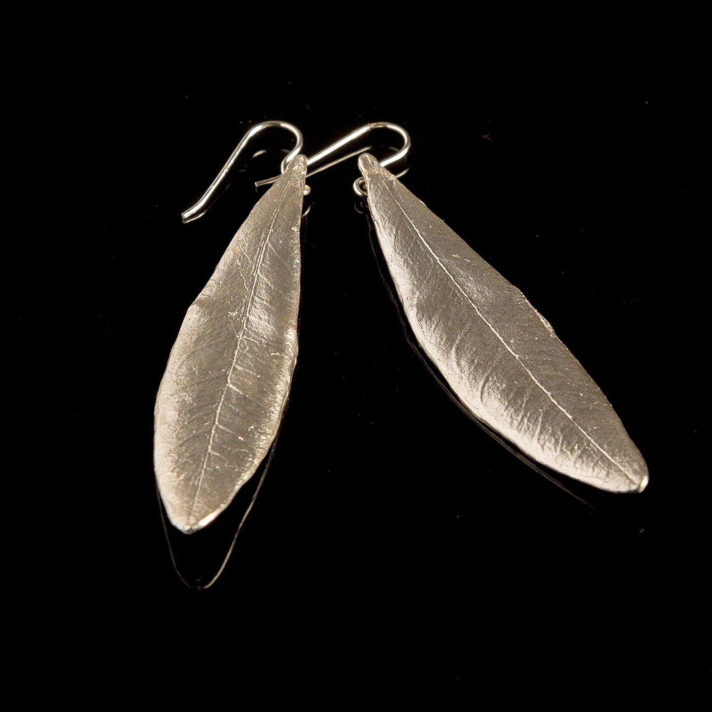 Real Olive Leaf Earrings: Nature Jewelry (Recycled Silver Dangles)