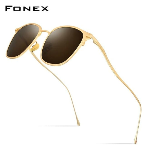 Pure Titanium Sunglasses Men New Fashion Retro Vintage Square High