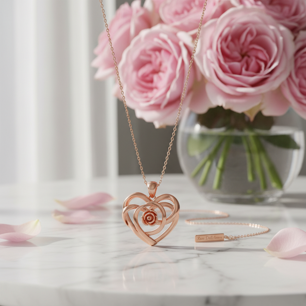 Rosa Dell’Amore Heart Necklace