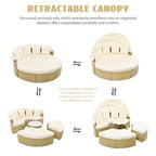 Patio Furniture Round Outdoor Sectional Sofa Set Rattan Daybed