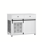 Modern Wooden Dog Crate Furniture with Sliding Barn Door – MDF Indoor