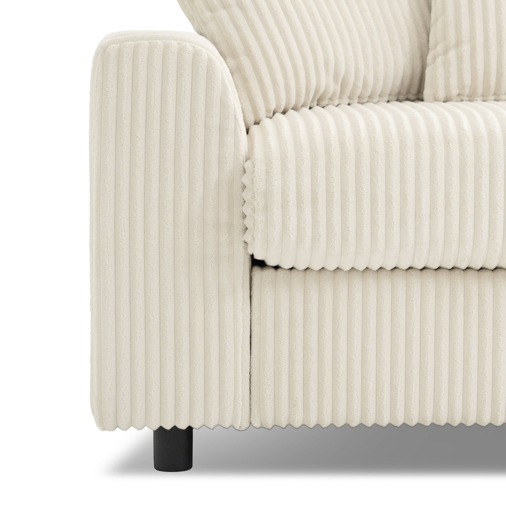 [VIDEO]141.5*64'' Corduroy Sectional Sofa with Bluetooth Speakers,