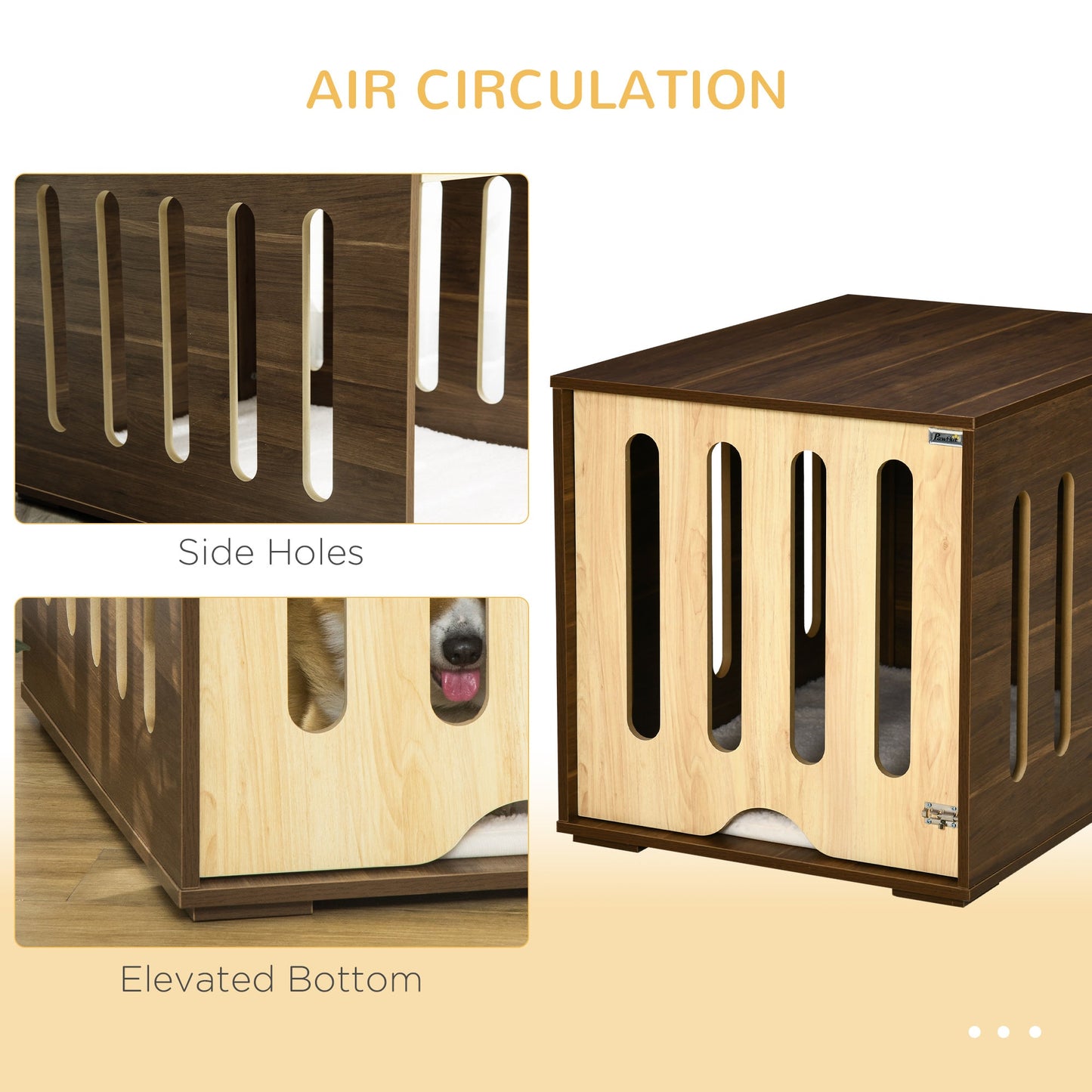 Furniture Style Dog Crate End Table with Removable Door Panel, Dog
