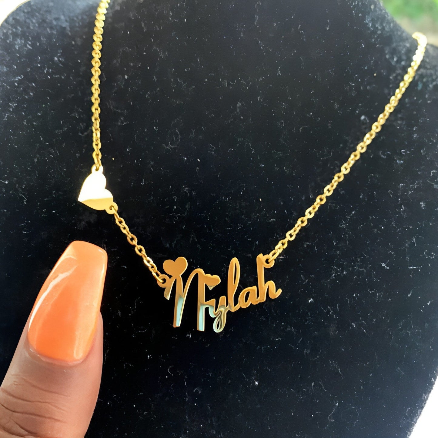 Custom Name Necklace With Heart & Butterfly – Personalized Gift