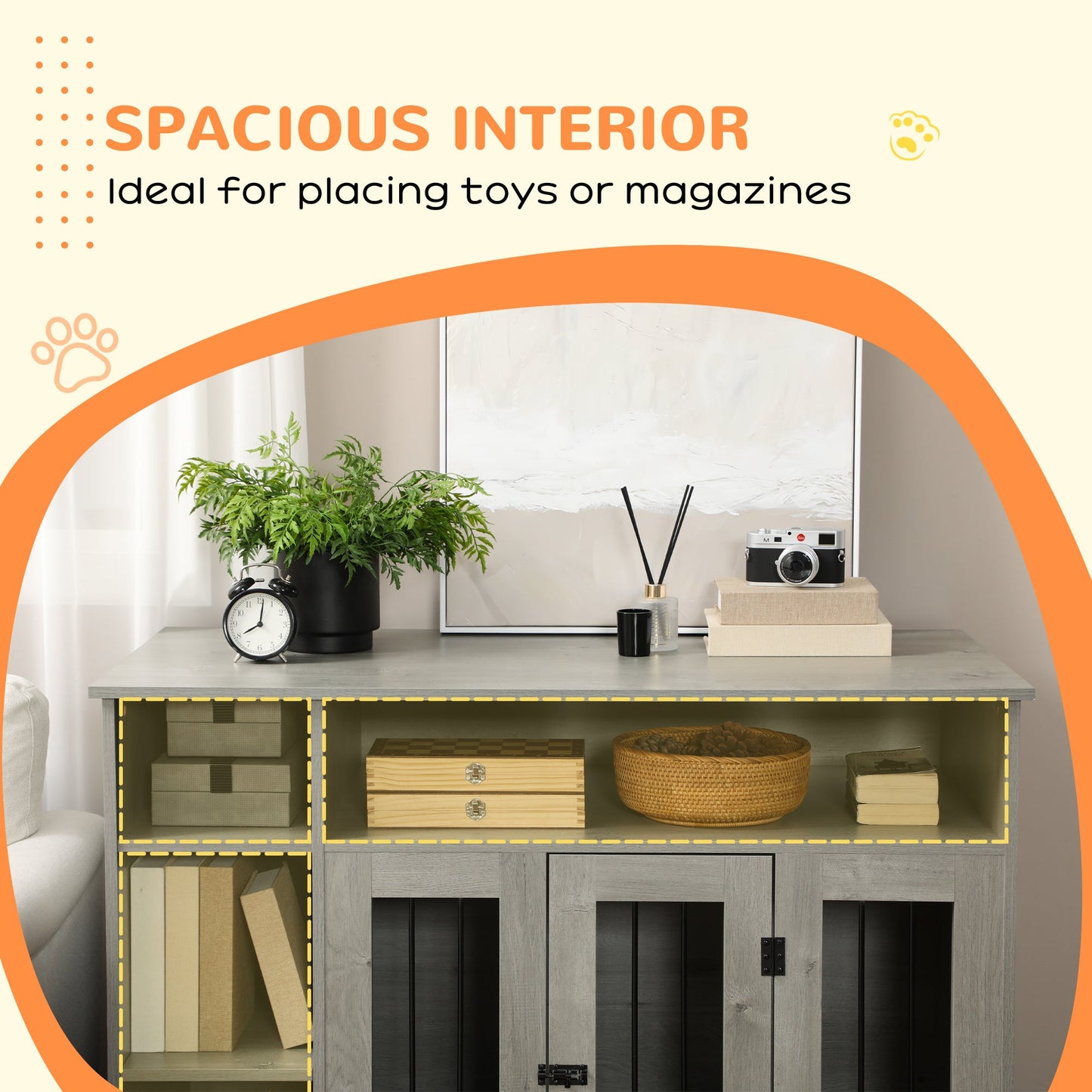 47" Dog Crate Furniture with Storage