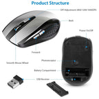 2.4G Wireless Gaming Mouse Optical Mice WIth Receiver 3 Adjustable DPI