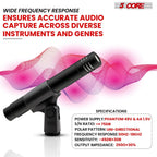 5Core Instrument Microphone Professional XLR Cardioid Pencil Stick
