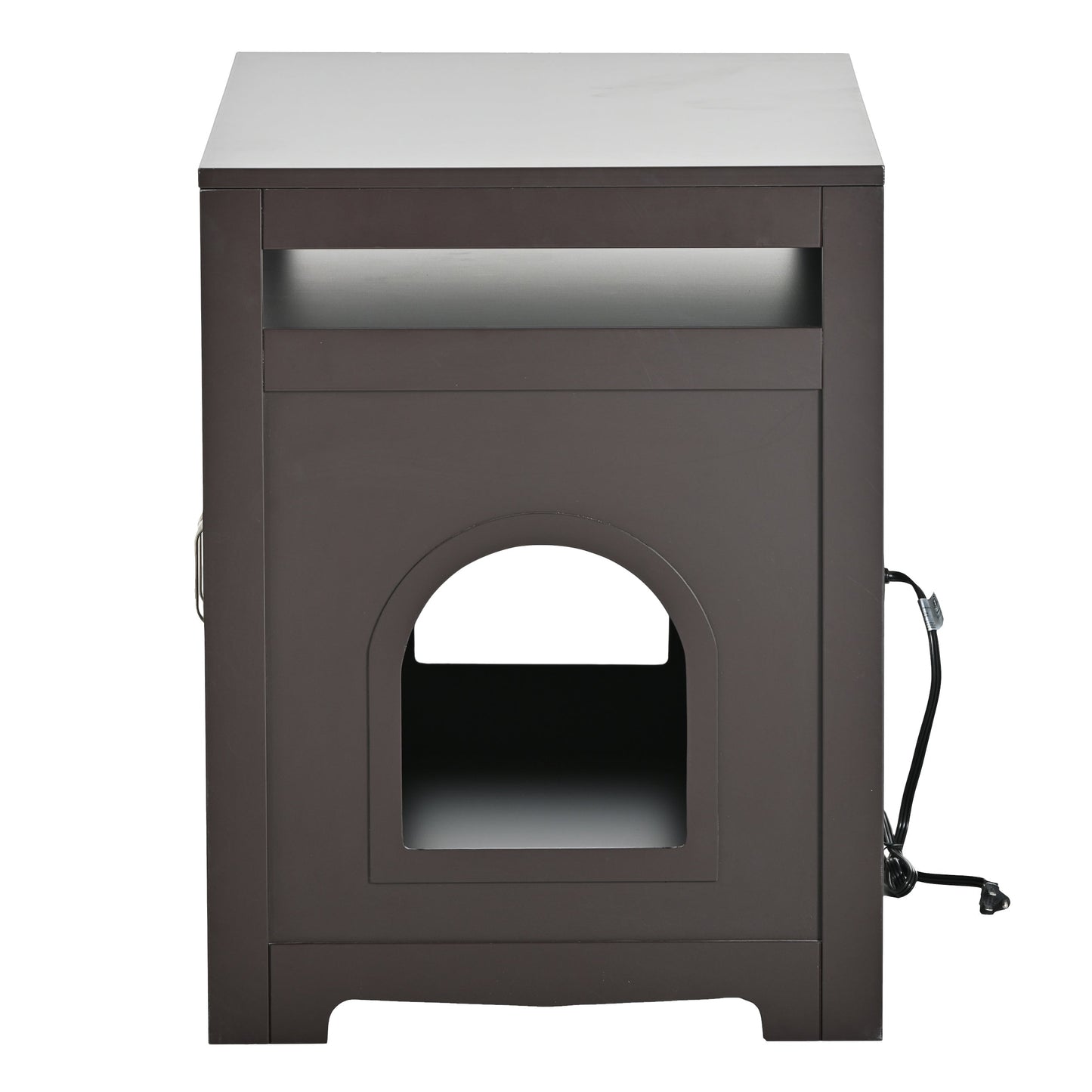 Hidden Cat Litter Box Furniture with Storage Bench , Wooden Pet House