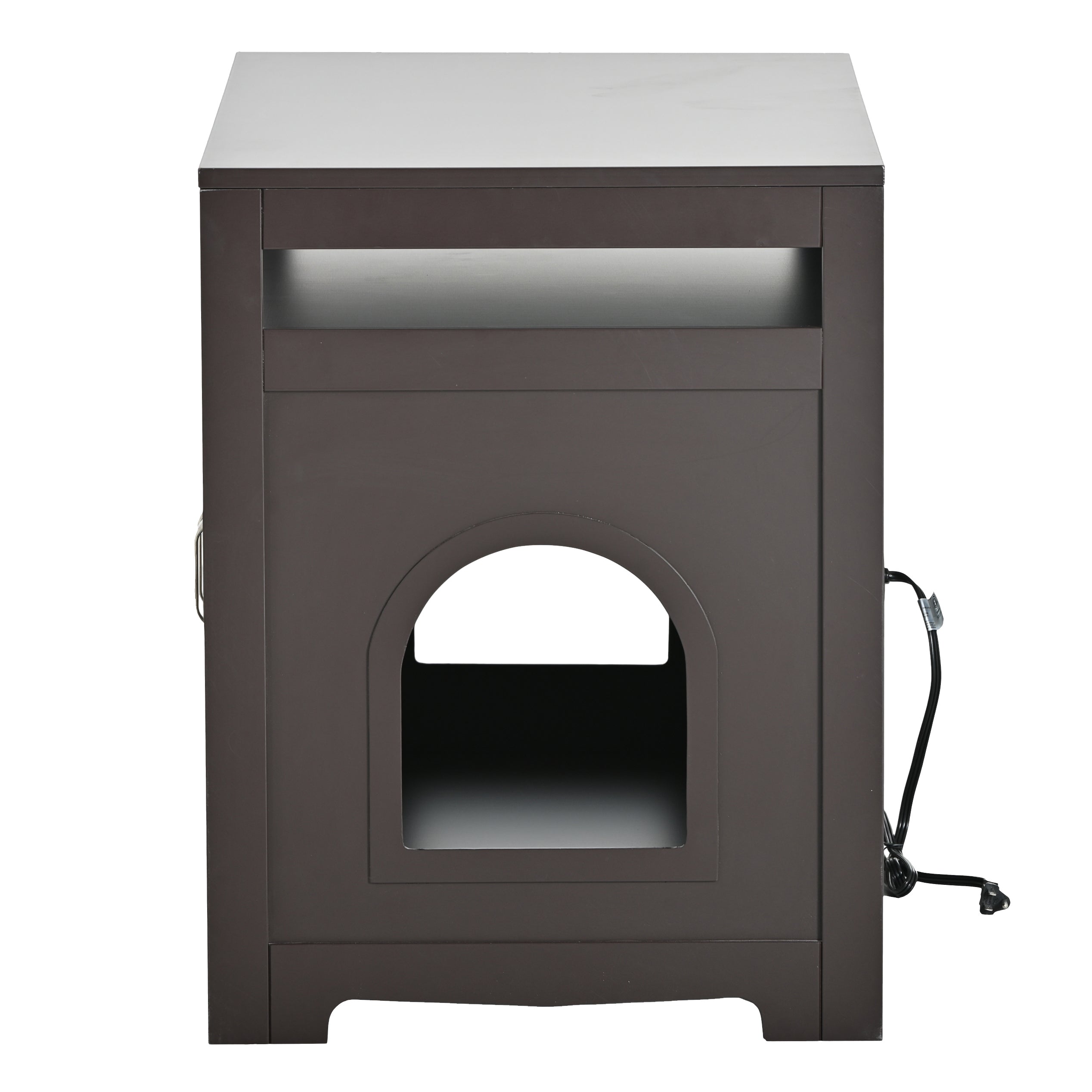 Hidden Cat Litter Box Furniture with Storage Bench , Wooden Pet House