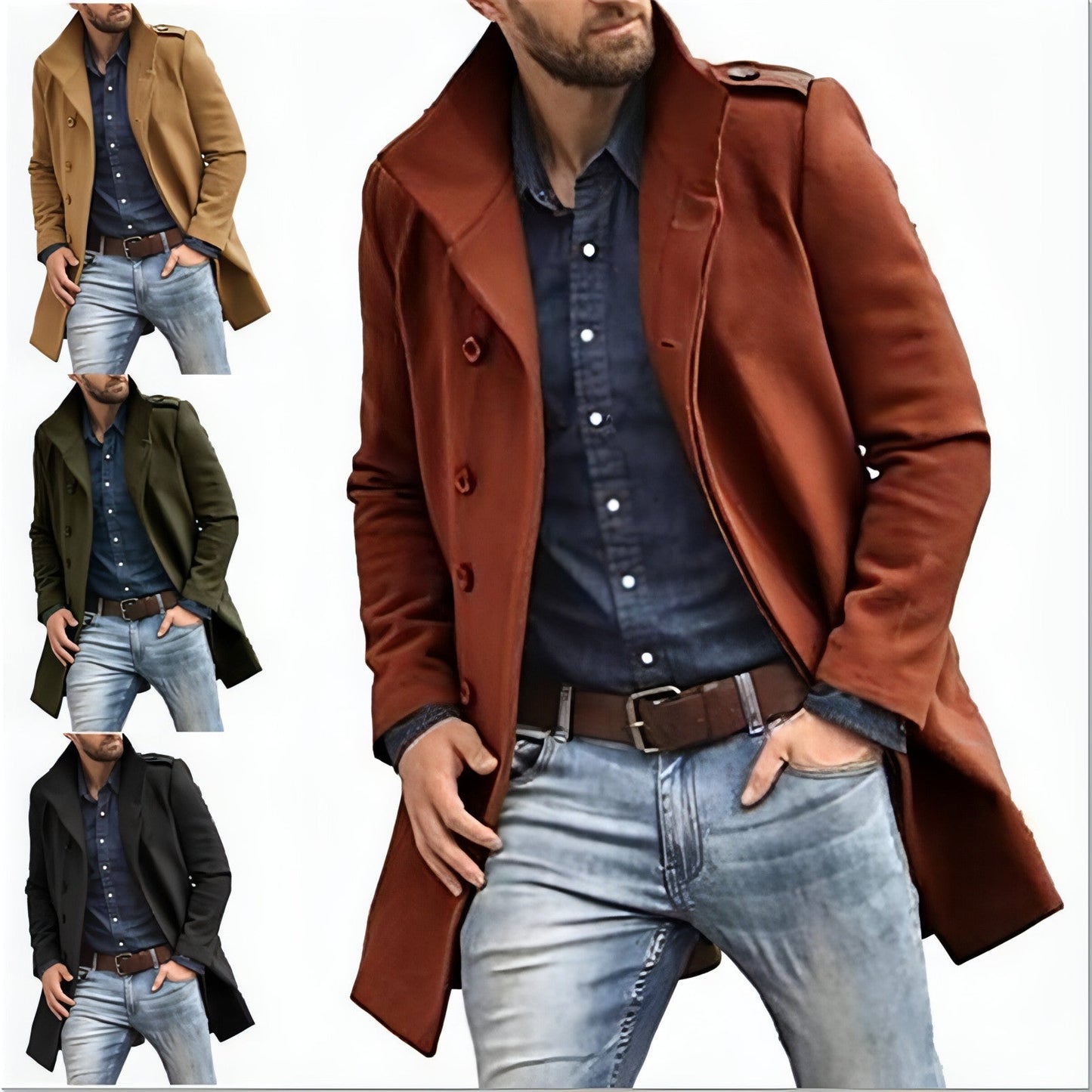 European Style Woolen Men's Coat Autumn And Winter New Thickened