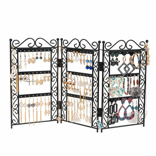 Necklace And Earring Jewelry Stand Display Rack 3 Doors