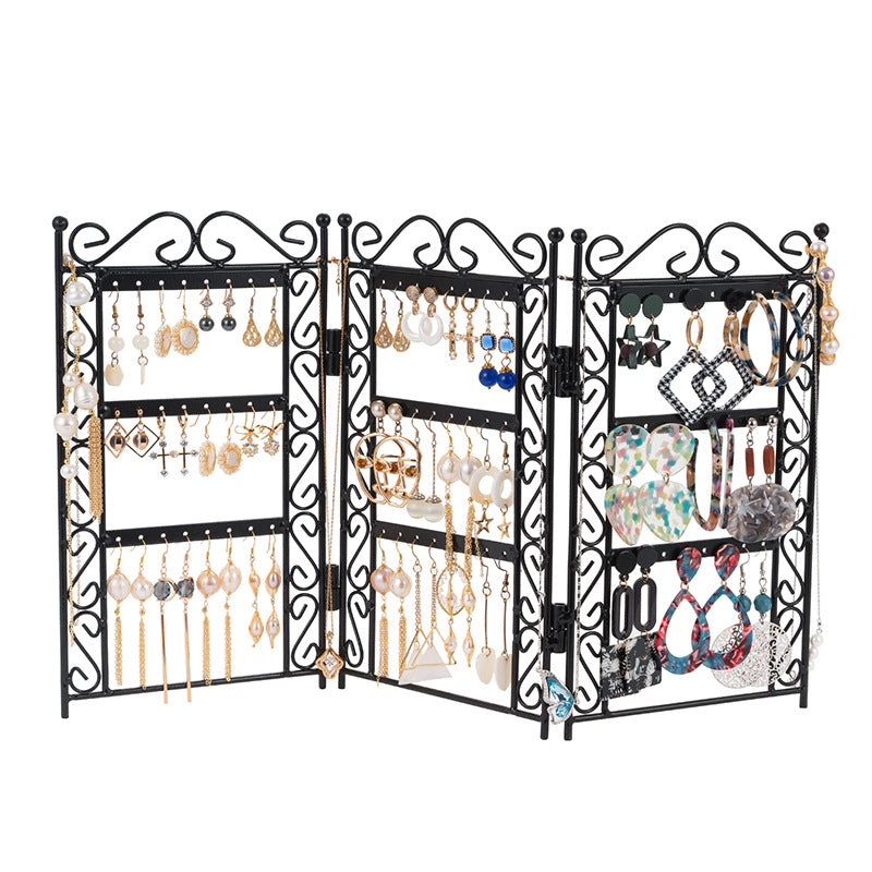 Necklace And Earring Jewelry Stand Display Rack 3 Doors