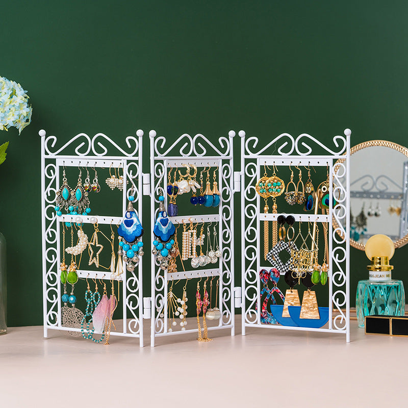 Necklace And Earring Jewelry Stand Display Rack 3 Doors