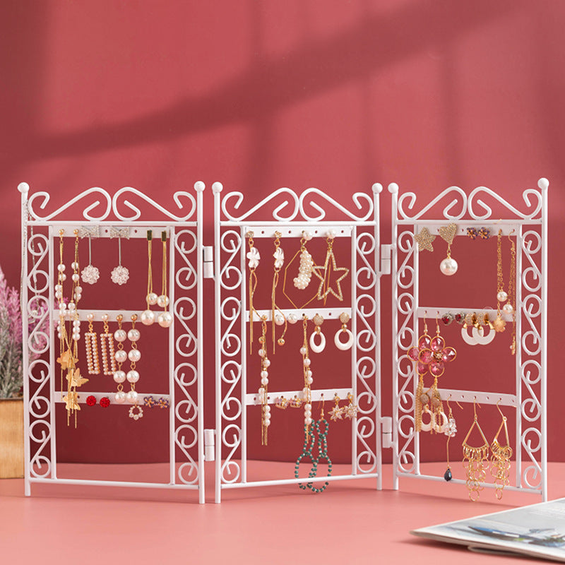 Necklace And Earring Jewelry Stand Display Rack 3 Doors