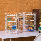 Necklace And Earring Jewelry Stand Display Rack 3 Doors