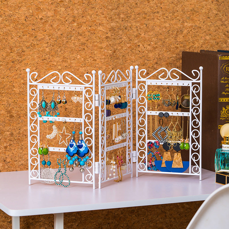 Necklace And Earring Jewelry Stand Display Rack 3 Doors