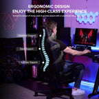 Gaming Chair With Bluetooth Speakers And Footrest Blue