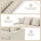 [VIDEO]141.5*64'' Corduroy Sectional Sofa with Bluetooth Speakers,