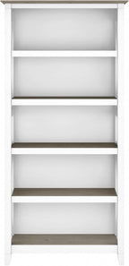 Bush Furniture Key West 66 Inch Bookcase Shiplap Gray White