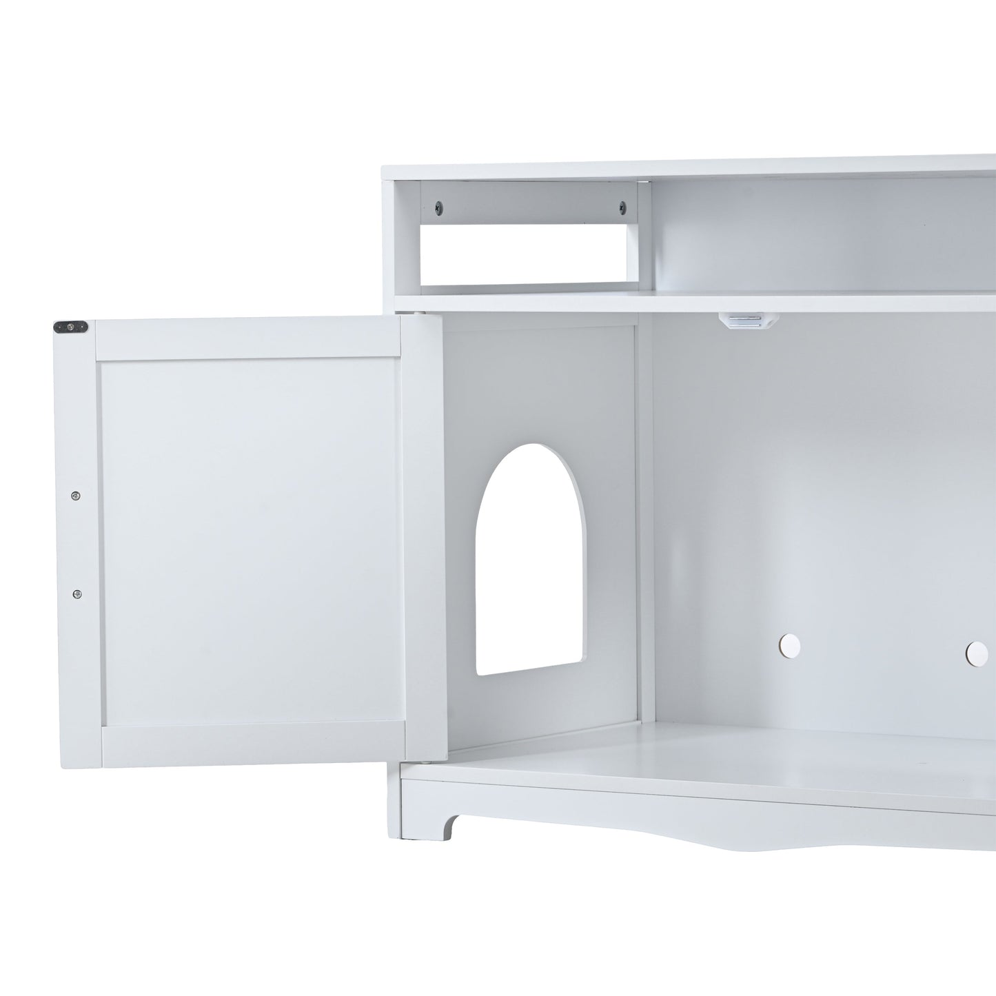 Hidden Cat Litter Box Furniture with Storage Bench , Wooden Pet House