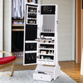 HOMCOM LED Full Length Mirrored Jewelry Cabinet Standing Organizer