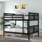 Full over Full Bunk Bed with Ladder for Bedroom, Guest Room Furniture
