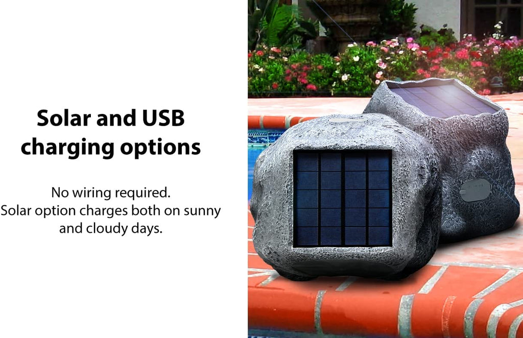 SoundPro 1-Pair Bluetooth Multi-Link Solar Rechargeable Wireless Rock