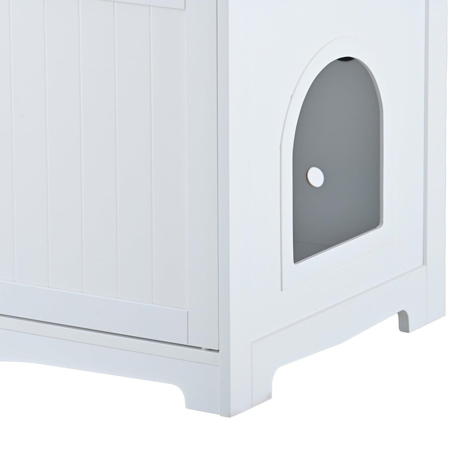 Hidden Cat Litter Box Furniture with Storage Bench , Wooden Pet House