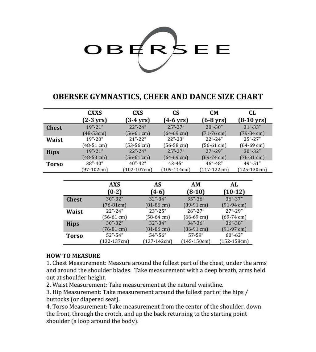 O3GL065 Obersee Girls Gymnastics Leotard One-Piece Athletic Activewear