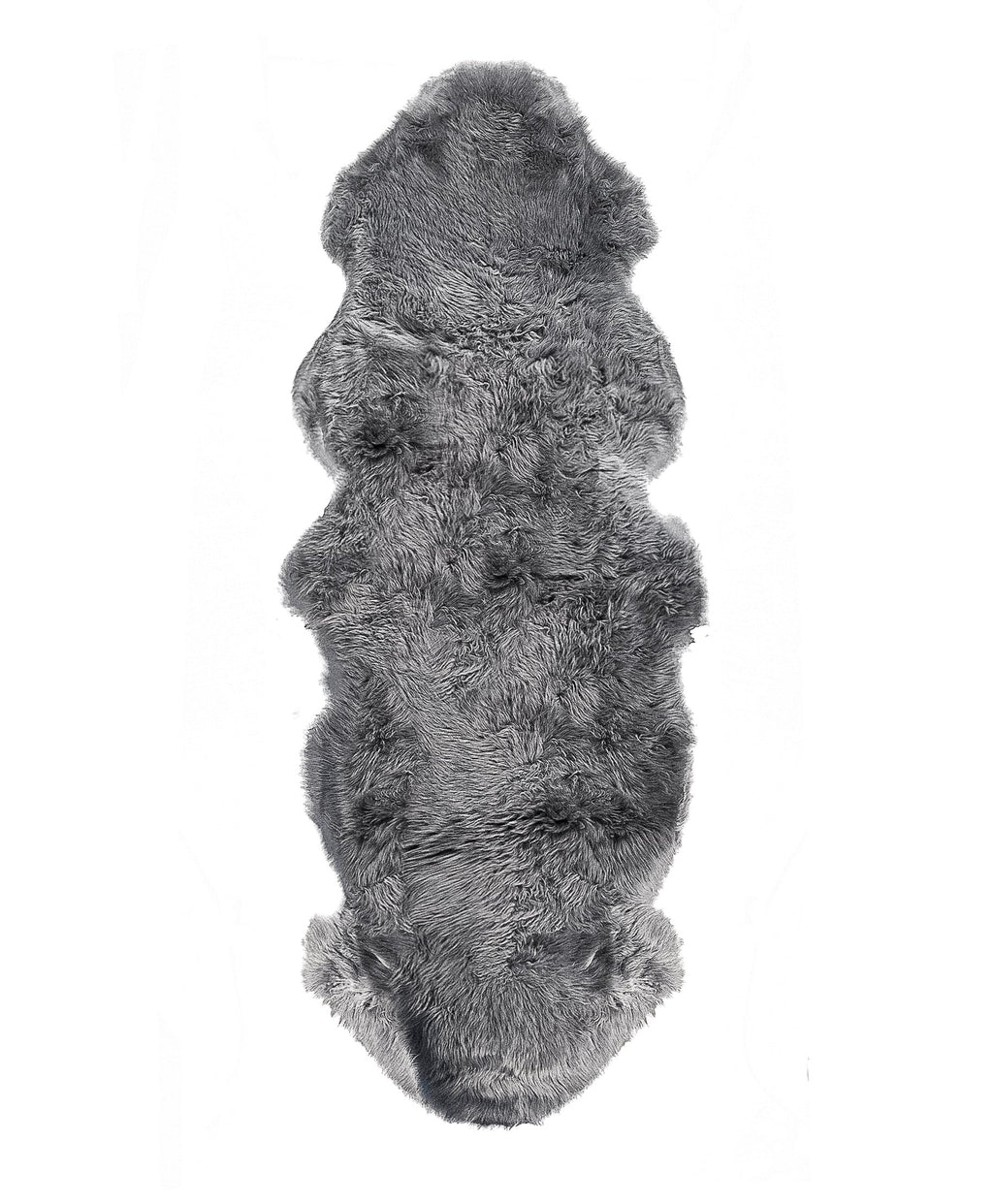 24inches x 72inches x 2inches Gray Double Sheepskin - Area Rug