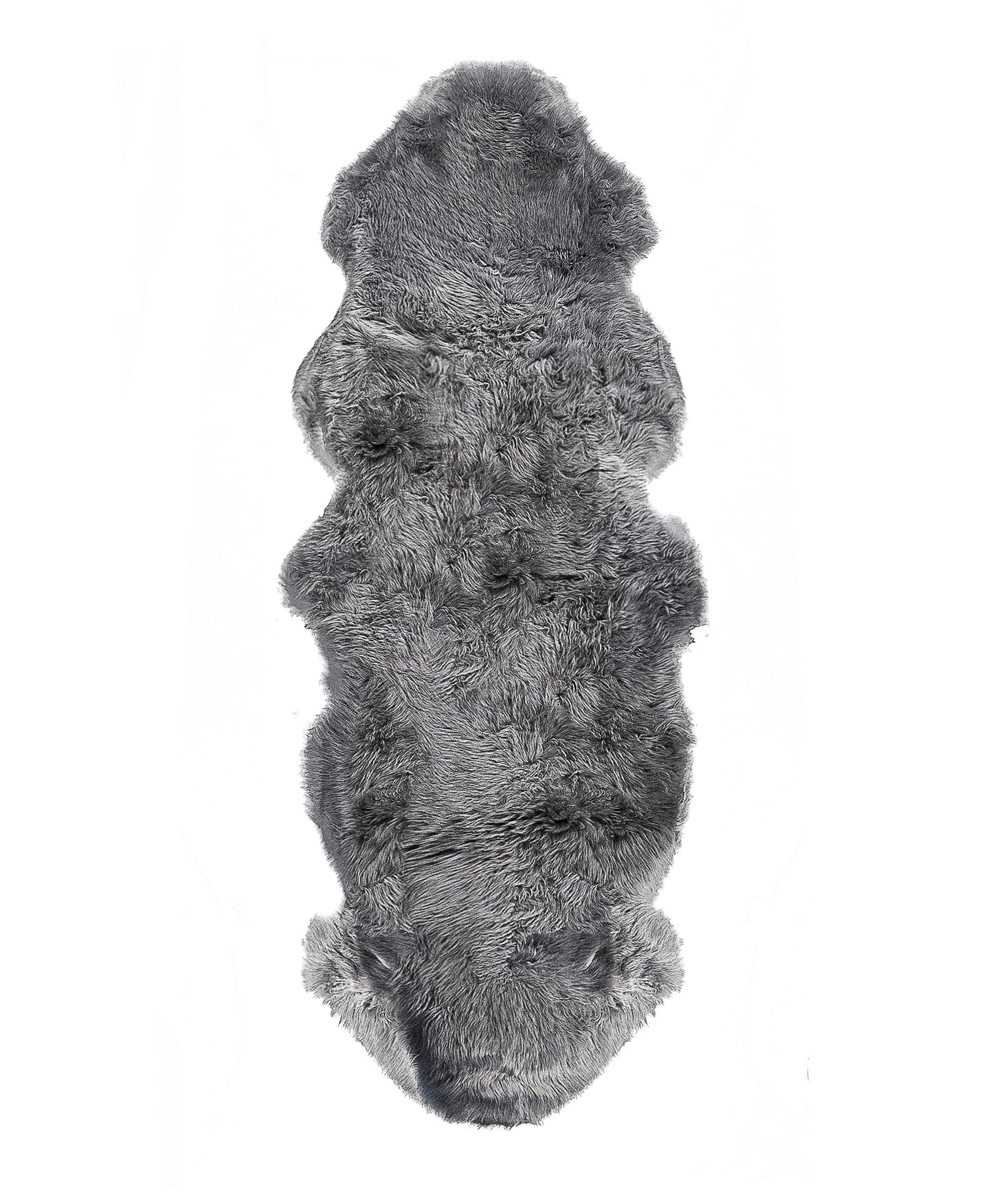 24inches x 72inches x 2inches Gray Double Sheepskin - Area Rug