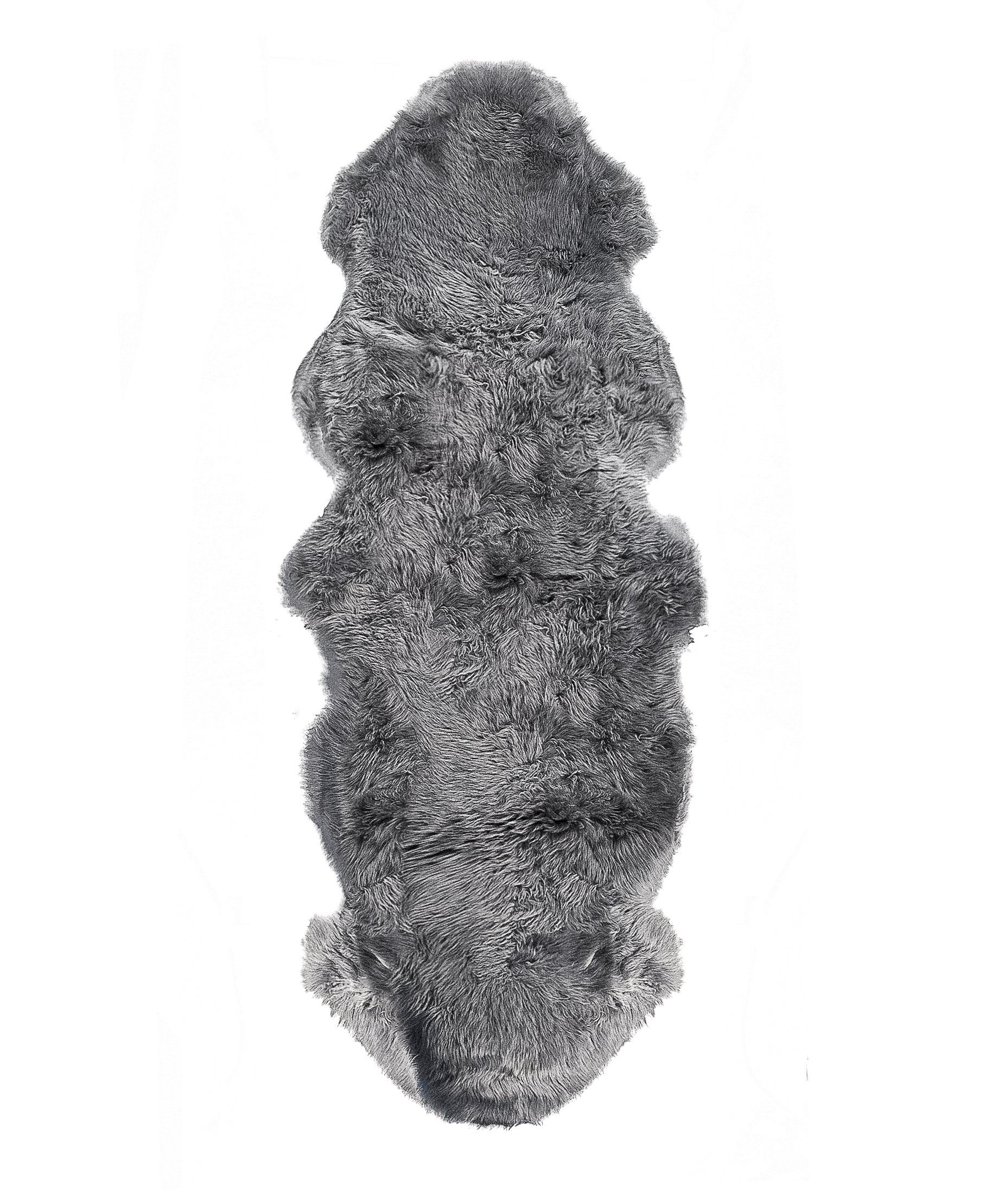 24inches x 72inches x 2inches Gray Double Sheepskin - Area Rug