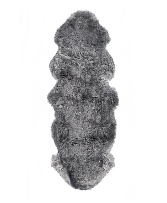 24inches x 72inches x 2inches Gray Double Sheepskin - Area Rug