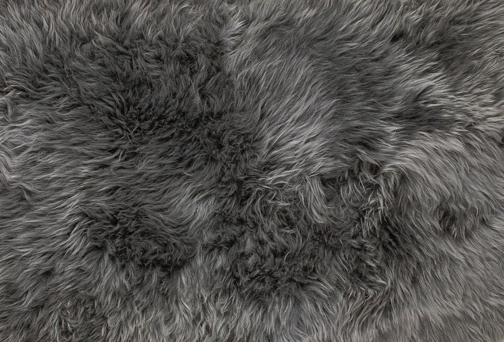 24inches x 72inches x 2inches Gray Double Sheepskin - Area Rug