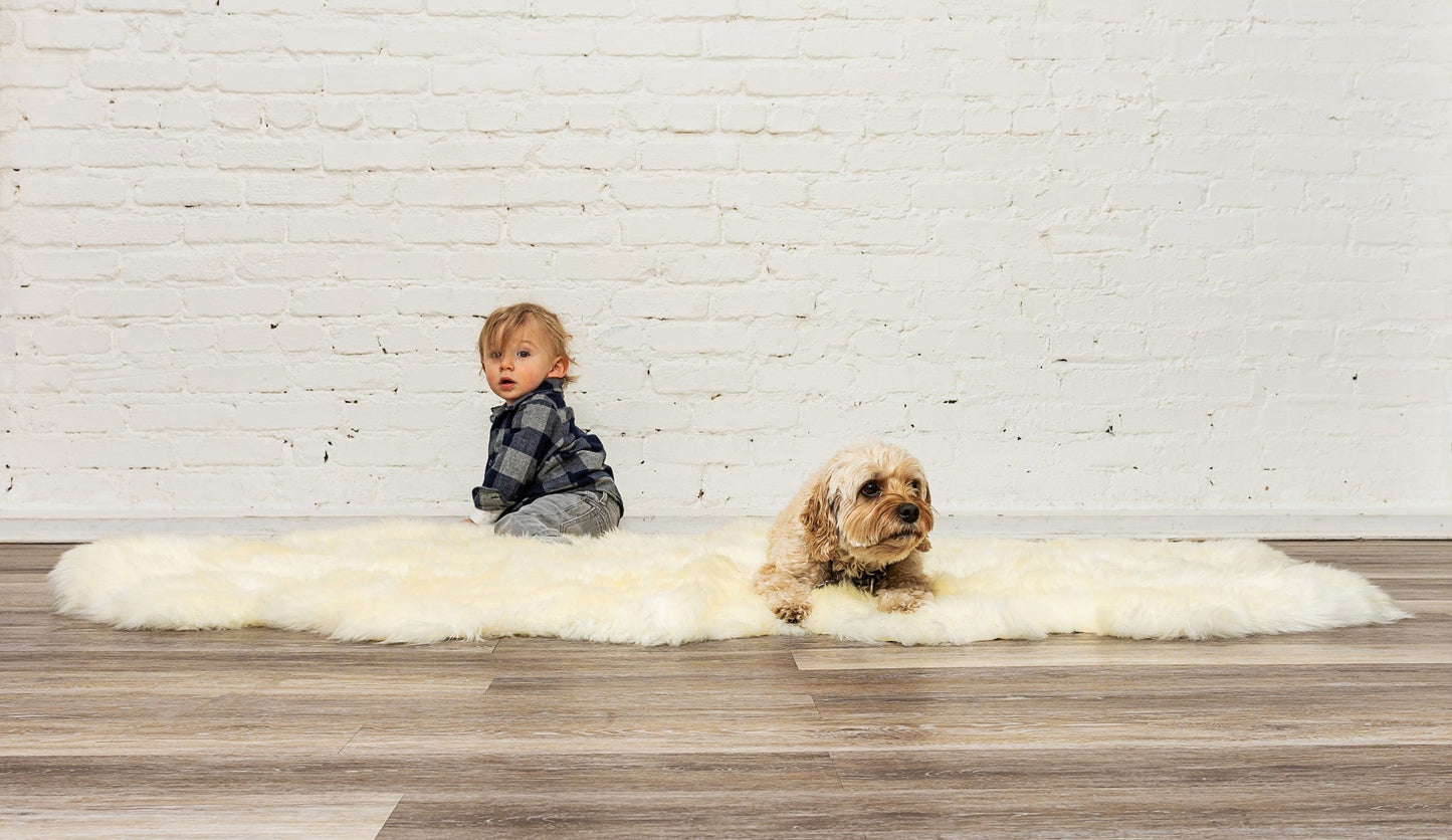 24inches x 72inches x 2inches Natural Double Sheepskin - Area Rug