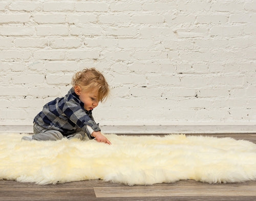 24inches x 72inches x 2inches Natural Double Sheepskin - Area Rug